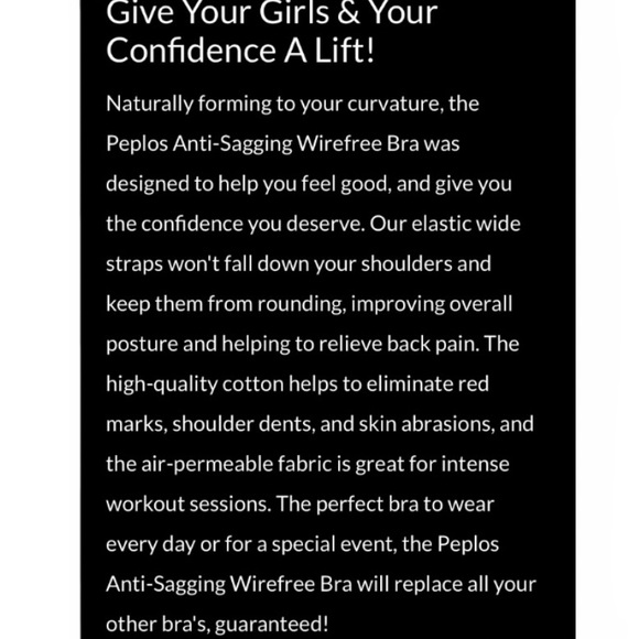 Peplos Anti-Sagging Wirefree Bra, L - Picture 14 of 15